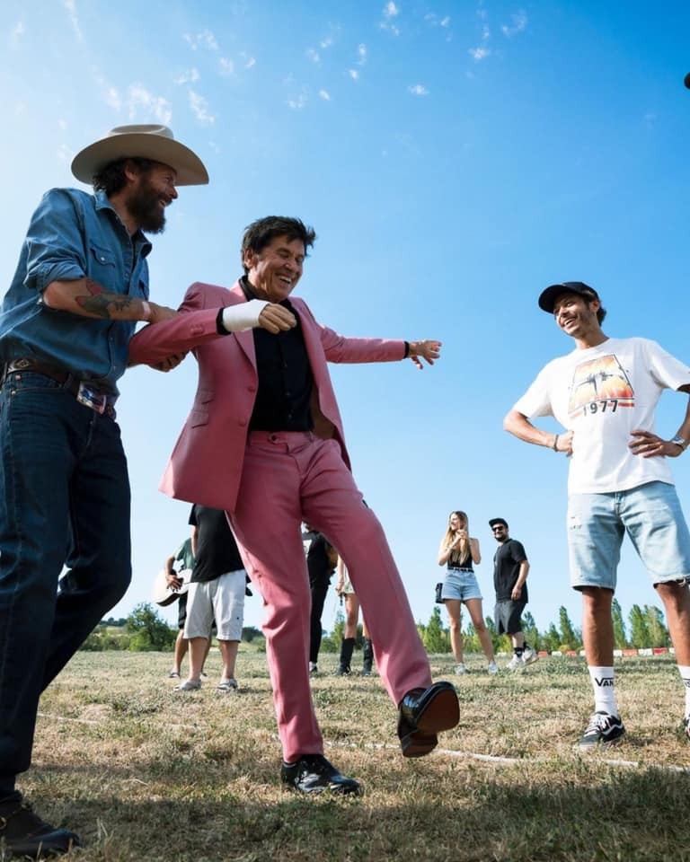 Gianni Morandi e Lorenzo Jovanotti al Ranch di Valentino Rossi