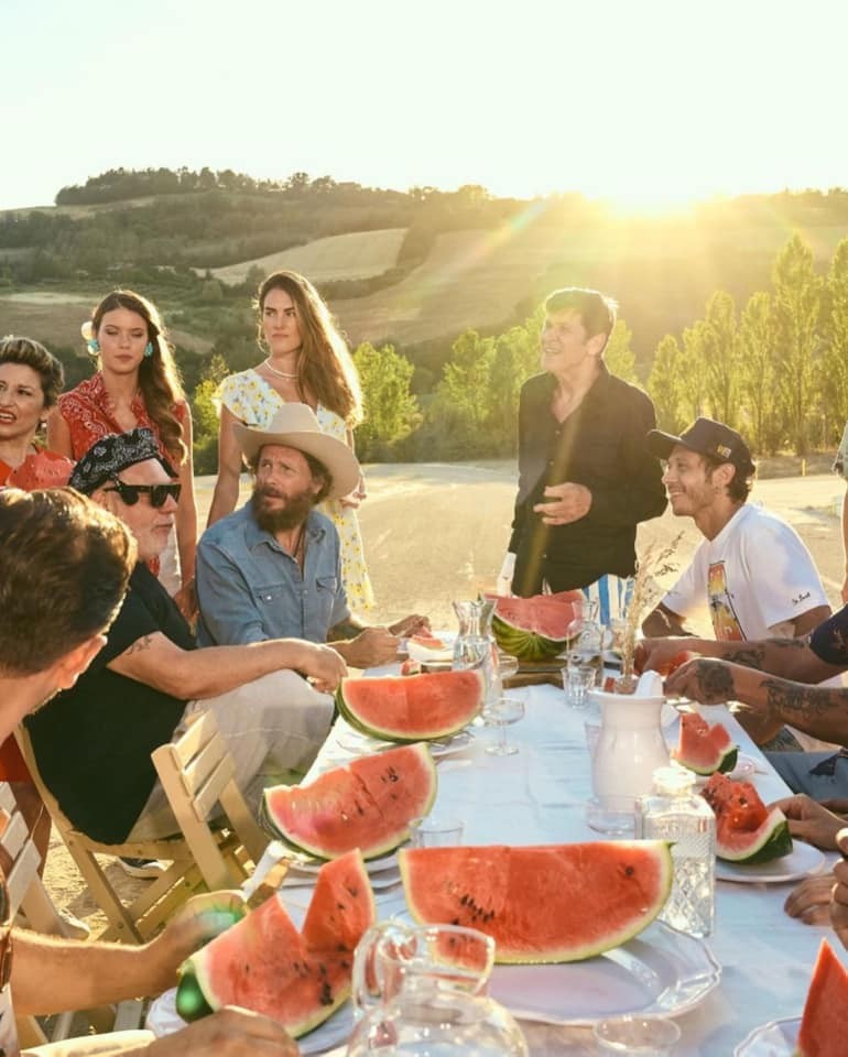 Gianni Morandi e Lorenzo Jovanotti al Ranch di Valentino Rossi