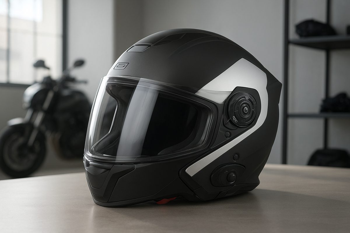 Casco Moto Modulare Bluetooth Integrato Con Caschi Moto Doppia Visiera Omologati ECE/DOT Antivento Per Adulti Uomo Donna Casco Flip Up O,XL